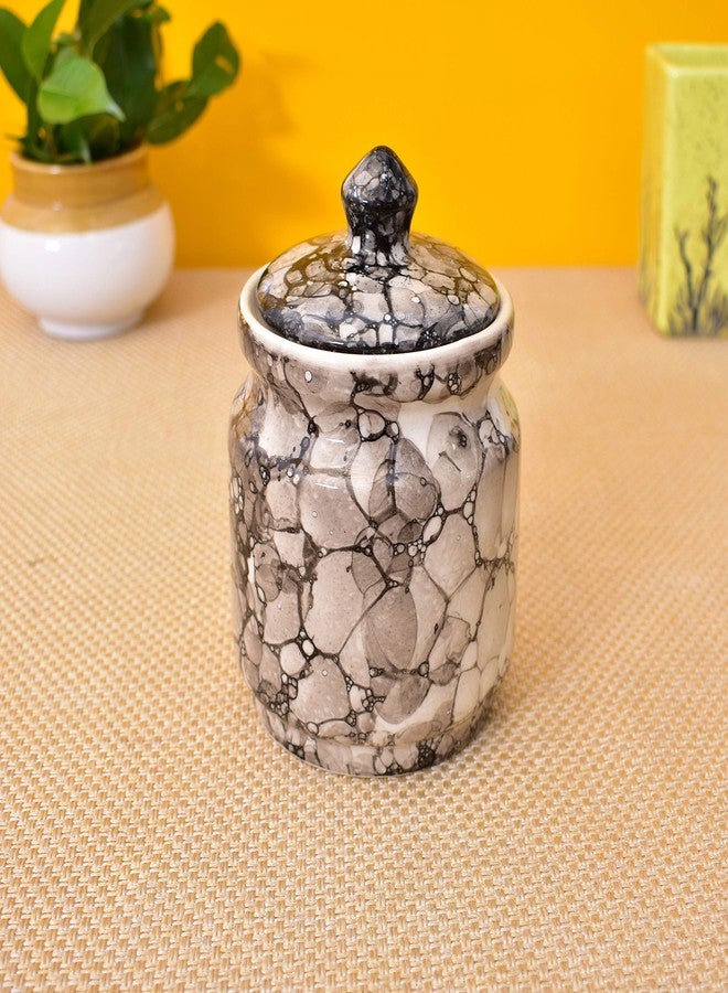 Kunhar Ceramic Jar 600ML Black Luster - Handcrafted Multipurpose Container with Lid for Pickle Chutney Spices Salt Sugar Kitchen Storage - Image 3